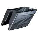 チャコールパールエアブラシストレッチサドルバッグボトムは14歳以上のハーレーツーリングに適合 Charcoal Pearl Airbrushed Stretched Saddlebag Bottoms Fits 14+ Harley Touring
