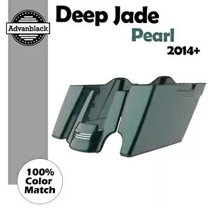 シングル カットアウト ディープ ジェイド パール ストレッチ サドルバッグ ボトム 14+ ハーレー タウティング用 Single Cut Out Deep Jade Pearl Stretched Saddlebag Bottom For 14+ Harley Touting