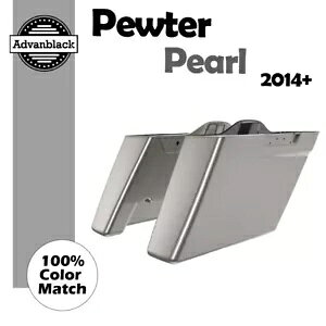 ピューター パール デュアル アンカット エクステンド サドルバッグ ボトム 2014-20 ハーレー ツーリング ロード用 Pewter Pearl Dual Uncut Extend Saddlebag Bottoms For 2014-20 Harley Touring Road
