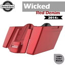 14-19 ウィキッドレッド カットアウトなし 拡張サドルバッグボトムス ストリート ロード エレクトラ用 For 14-19 Wicked Red No Cutout Extended Saddlebag Bottoms Street Road Electra