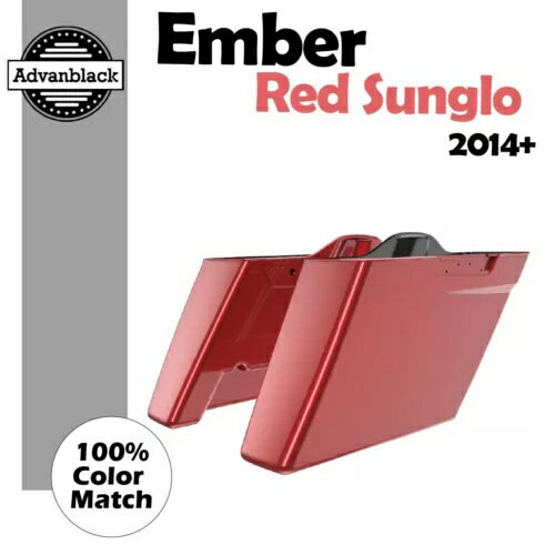 Ember Red Sunglo カットアウトなし 拡張サドルバッグボトムス 2014-2020 ハーレーツーリング用 Ember Red Sunglo No Cutout Extend Saddlebag Bottoms For 2014-2020 Harley Touring