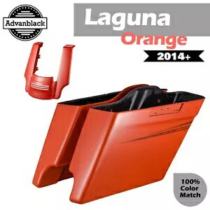 ラグナ オレンジ ストレッチ サドルバッグ ボトム ピンストライプ付き 2014+ ハーレーに適合 Laguna Orange Stretched Saddlebag Bottoms with Pinstripe FIts 2014+ Harley