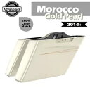 カットアウトなし モロッコゴールド 拡張サドルバッグボトムス 14+ ハーレー ストリート ロード グライド No Cutout Morocco Gold Extended Saddlebag Bottoms 14+ Harley Street Road Glide