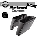 ブラック カイエン カットアウトなし 拡張サドルバッグ ボトム 14+ハーレーダビッドソン ツーリング Blackened Cayenne No Cutout ...