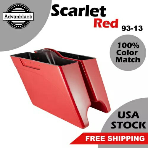 スカーレットレッドストレッチサドルバッグボトムス 93-13 ハーレーストリートロードグライド用 Scarlet Red Stretch Saddlebags Bottoms For 93-13 Harley Street Road Glide