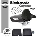Advan Blackened Cayenne Razor Tour Pak ラップアラウンド バックレスト 97-20 ハーレーに適合 Advan Black...