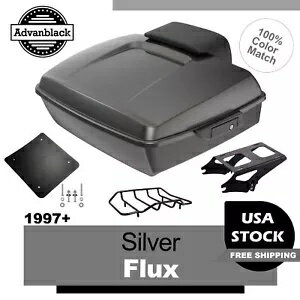 シルバー フラックス チョップド ツアー パック パック 1997 年以降のハーレー ストリート ロード エレクトラグライド用 Silver Flux Chopped Tour Pack Pak For 1997+ Harley Street Road Electra Glide