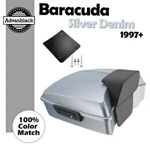 ラッシュモア チョップド ツアー パック バラクーダ シルバー デニム ハーレー ツーリング/ソフテイルに適合 Rushmore Chopped Tour Pack BARRACUDA SILVER DENIM Fits Harley Touring/Softail