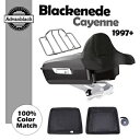 Advan Blackened Cayenne Chopped Tour Pack ラップアラウンドバックレスト 97-20 ハーレーに適合 Advan Bla...