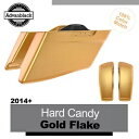 ハーレー 14+ 用ハード キャンディ ゴールド フレーク CVO テーパード拡張ストレッチサドルバッグ Hard Candy Gold Flake CVO T...