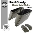 ハーレー用ハードキャンディーブラックゴールドフレークCVOテーパード拡張ストレッチサドルバッグ Hard Candy Black Gold Flake CVO ...