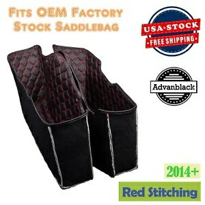2014年以降のOEMハーレーサドルバッグボトム用赤い糸ステッチサドルバッグライナー Red Thread Stitch Saddlebag Liner For 2014+ OEM Harley Saddlebag Bottoms