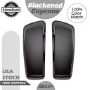 ブラック化されたカイエン標準ストレッチサドルバッグ蓋フィットハーレーロードエレクトラ 2014+ Blackened Cayenne standard Stre...