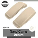 サンドカモデニムスタンダードストレッチサドルバッグ蓋 14 歳以上ハーレーロードエレクトラグライド用 Sand Camo Denim standard Stre...