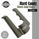ハーレー用ハードキャンディブラックゴールドフレークデュアルノーカットストレッチリアフェンダーエクステンション HARD CANDY BLACK GOLD FLA...