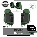 Advanblack キネティック グリーン 下部ベント付きフェアリングは 2014 年以降のハーレー ツーリングに適合 Advanblack Kinetic Green Lower Vented Fairings Fits 2014+ Harley Touring(2)
