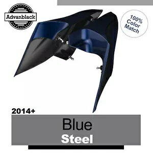 14 歳以上のハーレー ブルー スチール Advanblack CVO ストレッチ拡張サイド カバー用 For 14+ Harley BLUE STEEL Advanblack CVO Stretched Extended Side Cover