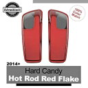 ハード キャンディ ホットロッド レッド フレーク 5x7 サドルバッグ スピーカー蓋 ハーレー 2014+ Hard Candy Hot Rod Red Fl...