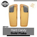 ハード キャンディ ゴールド フレーク 5x7 サドルバッグ スピーカー蓋オーディオ カバー ハーレー 2014+用 Hard Candy Gold Flake...