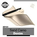 サンド迷彩デニム ストレッチ拡張サイドカバー ハーレー ツーリング 2014+ に適合 Sand Camo Denim Stretched Extended S...