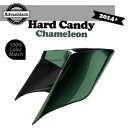 14 歳以上ハーレーツーリング用ストレッチ拡張サイドカバーハードキャンディカメレオンフレーク For 14+ Harley Touring Stretched ...