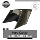 14+ ハーレー用 ハードキャンディー ブラック ゴールド フレーク Advanblack CVO 拡張サイドカバー For 14+ Harley HARD C...