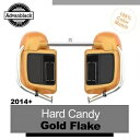 2014 年以降のハーレー ツーリング Advanblack 下部ベンテッド フェアリングに適合 ハード キャンディ ゴールド フレーク Fits 2014+ ...