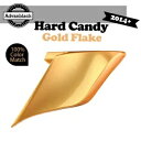 14 歳以上ハーレーツーリング用ストレッチ拡張サイドカバーハードキャンディーゴールドフレーク For 14+ Harley Touring Stretched ...