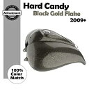 ハード キャンディー ブラック ゴールド フレーク ストレッチ タンク カバー 2009 年以降のハーレー ツーリングに適合 Hard Candy Black ...