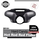 ハーレーエレクトラグライド用ハードキャンディーホットロッドレッドフレークアウターフェアリングバットウィングカウル Hard Candy Hot Rod Red ...