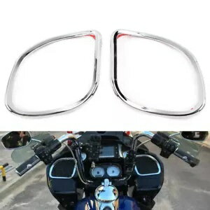 եȥԡȥ ϡ졼ɥ饤ɥ FLTRX FLTR 15-18 Chrome Front Speaker Trim For Harley Road Glide Custom FLTRX FLTR 15-18