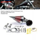 コーンスパイクエアフィルタークリーナーキットインテークハーレーソフテイル FLSTF ツーリンググライド用 Cone Spike Air Filter Cleaner Kit Intake For Harley Softail FLSTF Touring Glide(2)