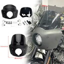 オートバイ ABS ヘッドライトフェアリング 12 インチフロントガラスマスクハーレーダイナストリートボブ用 Motorcycle ABS Headlight Fairing 12'' Windshield Mask For Harley Dyna Street Bob