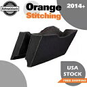 ハーレー 14+ オレンジステッチ CVO サドルバッグライナーテーパードバッグボトム用 For Harley 14+ Orange Stitching CVO Saddlebag Liner For Tapered Bags Bottoms