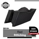 ハーレー 14+ レッドステッチ CVO サドルバッグライナー テーパードバッグボトム用 For Harley 14+ Red Stitching CVO Saddlebag Liner For Tapered Bags Bottoms