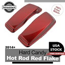 ハードキャンディホットロッドレッドフレーク標準ストレッチサドルバッグ蓋ハーレー 2014+ Hard Candy Hot Rod Red Flake Stand...