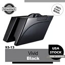 2-in-1 Advan ビビッドブラック拡張サドルバッグボトムス 93-13 ハーレーツーリング用 2-in-1 Advan Vivid Black Extended Saddlebags Bottoms For 93-13 Harley Touring