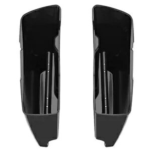 アドバン ブラック クォーツ ストレッチ サドルバッグ ボトム ピンストライプ 14 歳以上のハーレー ツーリングに適合 Advan Black Quartz Stretched Saddlebag Bottoms Pinstripe Fits 14+ Harley Touring