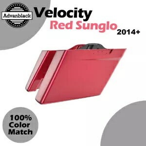 Harley Touring VELOCITY RED SUNGLO Advanblack カットアウトなしストレッチサドルバッグに適合 Fits Harley Touring VELOCITY RED SUNGLO Advanblack No Cutout Stretched Saddlebag