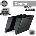 Advan デニム ブラック ストレッチ拡張サドルバッグボトムス 93-13 ハーレーツーリング用 Advan Denim Black Stretched Extended Saddlebags Bottoms For 93-13 Harley Touring