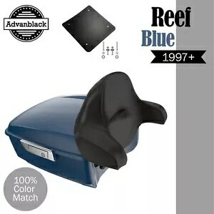 Advanblack リーフ ブルー ラッシュモア キング ツアー パック パック パッド 1997 年以降のハーレー/ソフテイルに適合 Advanblack Reef Blue Rushmore King Tour Pack Pak Pad Fits 1997+ Harley/Softail