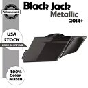 ブラック ジャック メタリック ストレッチ サドルバッグ サイド カバー 2014 年以降のハーレー ツーリングに適合 Black Jack Metallic Stretched Saddlebag Side Covers Fits 2014+ Harley Touring