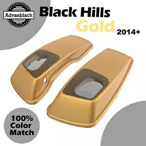 ブラックヒルズ ゴールド 6x9 インチ サドルバッグ スピーカー蓋 オーディオカバー ハーレー 14+用 Black Hills Gold 6x9 inch Saddlebag Speaker Lids Audio Cover For Harley 14+