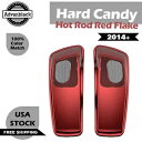 ハードキャンディーホットロッドレッドフレーク 6x9 インチサドルバッグスピーカー蓋ハーレー 2014+ Hard Candy Hot Rod Red Flak...