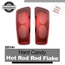 ハードキャンディホットロッドレッドフレークデュアル6x9スピーカー蓋ハーレーFLHR FLHXS FLTRX用 HARD CANDY HOT ROD RED F...