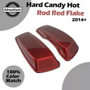 ハードキャンディーホットロッドレッドフレークデュアル6x9インチサドルバッグスピーカー蓋ハーレー14+用 Hard Candy Hot Rod Red Flak...