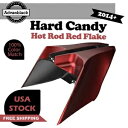 ハード キャンディ ホットロッド レッド フレーク CVO 拡張ストレッチ サイド カバー 2014+ ハーレー用 Hard Candy Hot Rod Red...