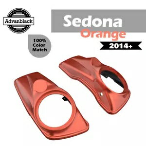 Advanblack ɥ  8  ɥХå ԡ ϡ졼 ġ󥰤Ŭ Advanblack Sedona Orange 8 inch Saddlebag Speaker Lids Fits Harley Touring
