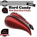 ハードキャンディホットロッドレッドフレークストレッチタンクカバー 09+ ハーレーツーリング用 Hard Candy Hot Rod Red Flake Str...