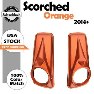  8  ԡɥХå 2014 ǯʹߤΥϡ졼 ȥ꡼  饤ɤŬ Scorched Orange 8'' Speaker Lids Saddlebag Fits 2014+ Harley Street Road Glide
